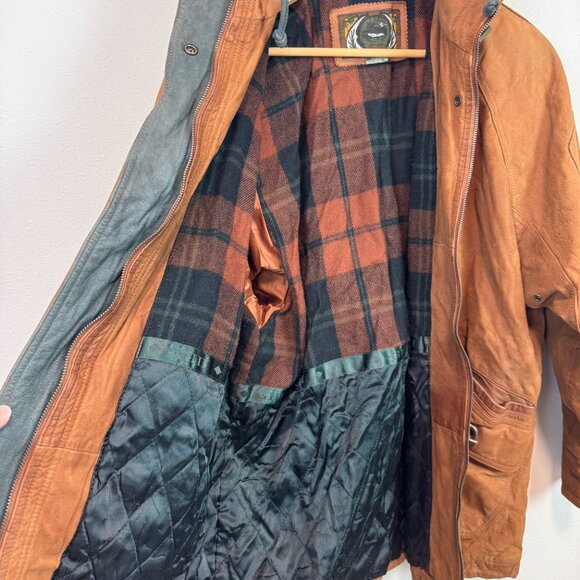 VTG Global Identity G-III Leather Jacket Medium Brown Chore Barn Coat Hunting - Picture 4 of 16